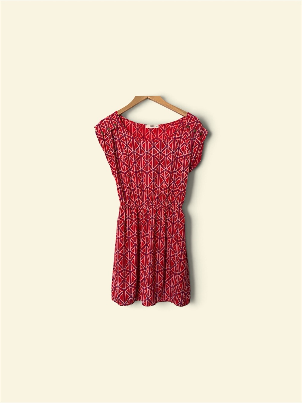 ISSI Red Geometric Midi Dress